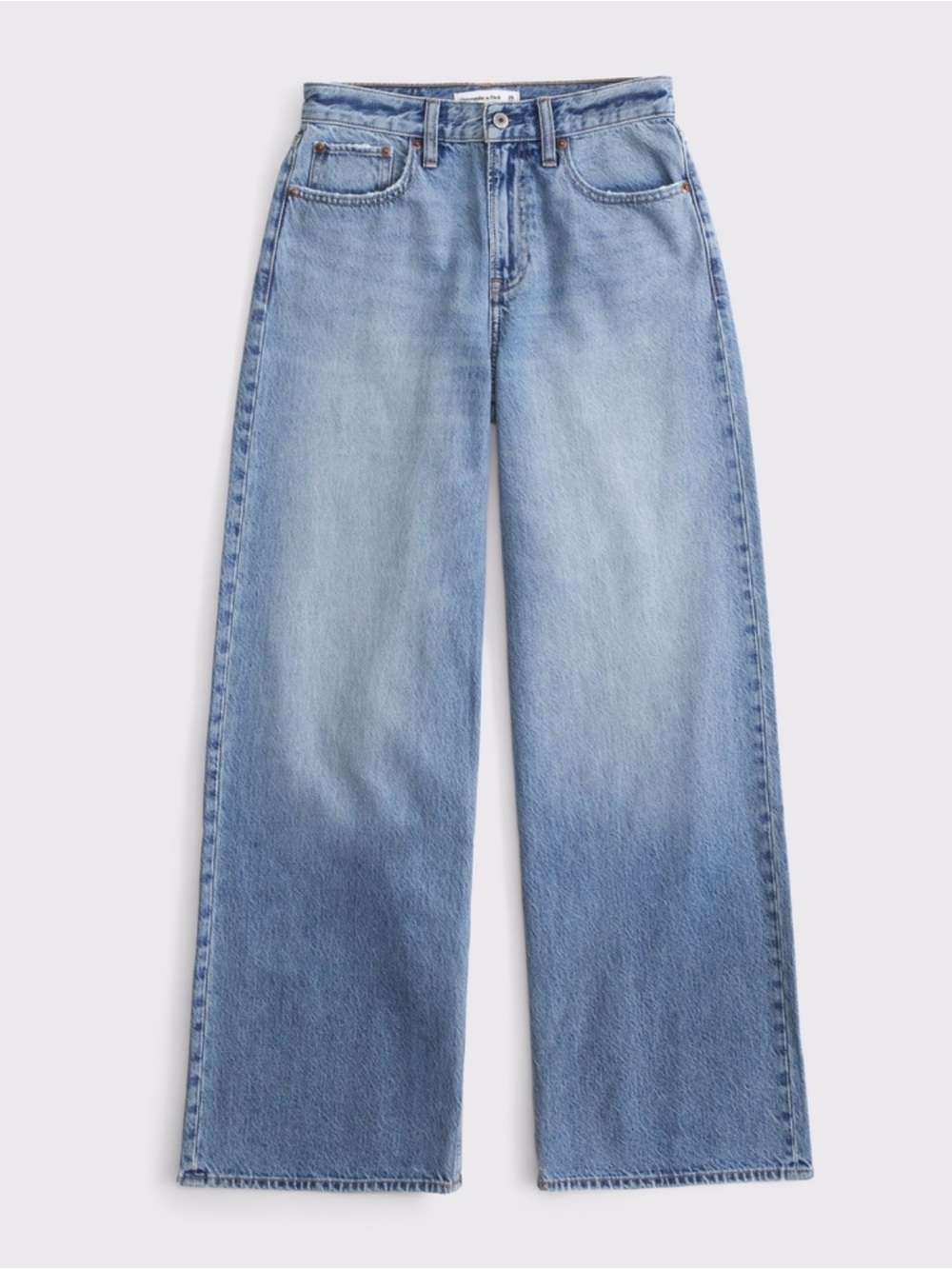Abercrombie Curve Love High Rise Wide Leg Jeans light Wash NWOT Size 25 Regular